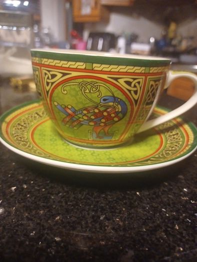 Celtic Peacock Cup & Saucer