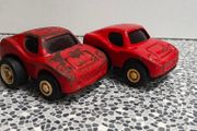 Pair of Tonka Mini Red Coupe Race Sports Cars from 1970s