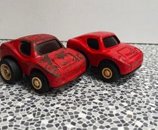 Pair of Tonka Mini Red Coupe Race Sports Cars from 1970s