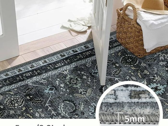 Washable Rugs Living Room Large 200x290cm, Boho Vintage Living Room Rug Carpet with Non-Slip Backing, Soft Low Pile Area Rugs for Bedroom Dining Room Kitchen Office Decor
