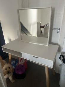 make up table and mirror