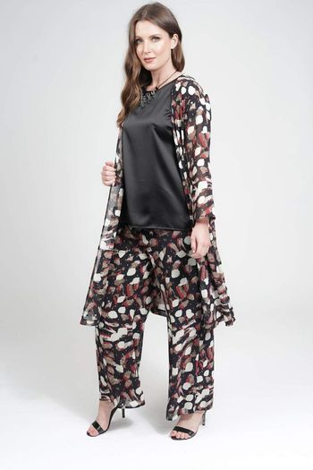 PLUS SIZE (20) Saloos Foil Print Chiffon Trousers. New
