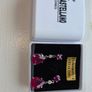 Solid 18k White Gold Ruby & Diamond Earrings Image 3