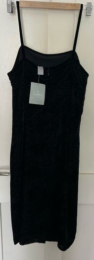BNWT Liz Claiborne Collection Black Velvet Burnout Cami Dress UK 14