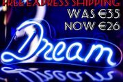 Neon Sign Dream Led Neon Light Wall Light Led Wall Decor, Battery or USB Powered Light Up Acrylic Neon Sign for Bedroom, Kids Room, Living Room, Bar, Party, Christmas