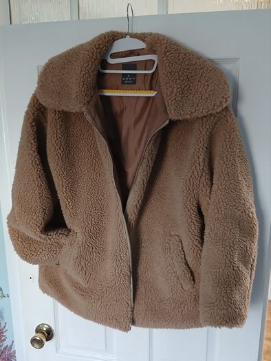 Pale Brown Furry Jacket (Fits up to size 16)