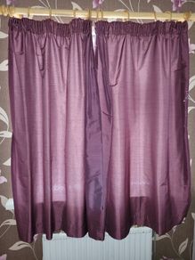 Plum coloured curtains