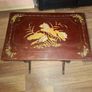 Antique Lacquered Side Table Decorated with Chinoiserie Style Birds and Flowers Chinese 1880s to 1920s Image 2