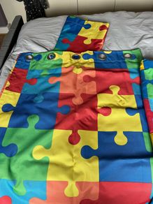Children's Puzzle bedding , curtains and matching rug