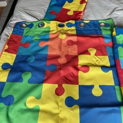 Children's Puzzle bedding , curtains and matching rug
