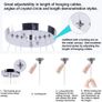 Modern Hanging  Crystal Chandelier 3 Ring Adjustable LED Pendant, Warm White Image 5