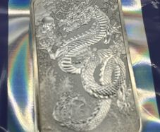 1oz Fine 9999 Silver Bullion Perth Mint Dragon Bar 2024.