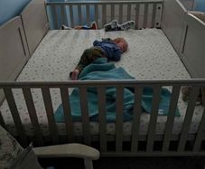 Double cot bed for twins (inc mattresses)