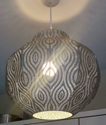 Moroccan ceiling lamp shade silver