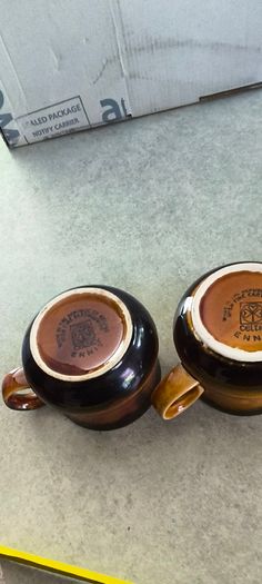 2 Brwon cup  vintage piece of Celtic Ennis earthenware pottery made in the Republic of Ireland.