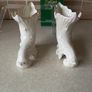 Vintage Pair Belleek China Cornucopia Spill Vase Image 6