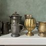 Vintage, mid century Pewter brass metal bundle photography props still life Image 5