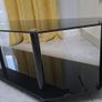 Sleek Black Glass TV Stand (140cm) in good condition Image 2