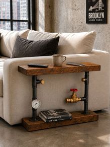 Industrial Steampunk Console Sofa Side Table