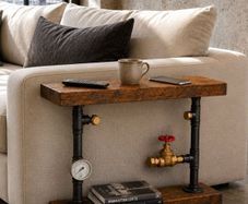 Industrial Steampunk Console Sofa Side Table