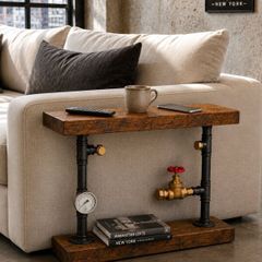 Industrial Steampunk Console Sofa Side Table