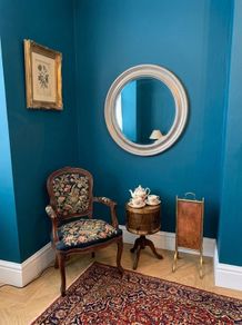 Large round silver mirror