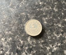 1915 Belgian 5-centime coin