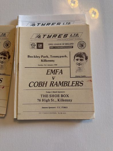 Opel League of Ireland. EMFA - Kilkenny. Match Programmes Bundle. 1980s. 19 in Total.