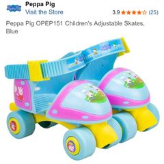 Peppa Pig Adjustable Roller Skates - Size EU 24-29