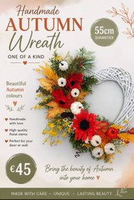 55cm Autumnal wicker wreath