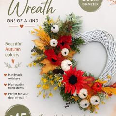 55cm Autumnal wicker wreath