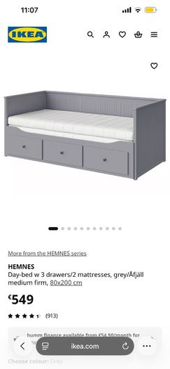 IKEA Hemnes Day Bed + 2 Mattresses - Sofa Bed