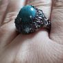 A 925 sterling silver ring with turquoise and blue topaz. Image 9