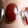 Vintage Sterling Silver 925 Carnelian Link Bracelet with Toggle Clasp L-8,5"  51,28g Image 7