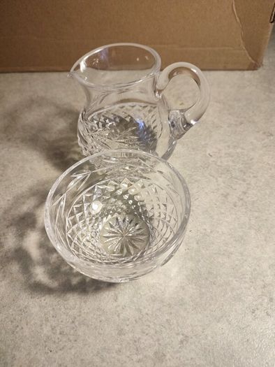 DUBLIN Crystal Milk Jug and Sugar Bowl.