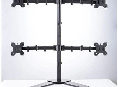 BRAND NEW Quad Four Arm Desk Mount Ergonomic LCD Computer Monitor Bracket Stand Tilt Rotation 17'-32' Screen Support