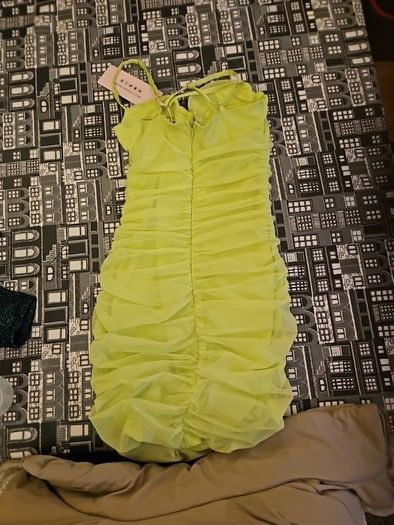 Oh polly lime green mini dresd