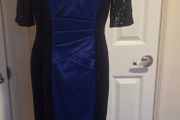 Alexon Royal Blue &amp; Black Lace Occasion Dress  UK 12 Open to offers
