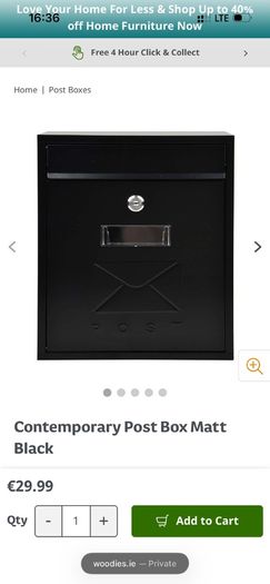 Brand new black letterbox