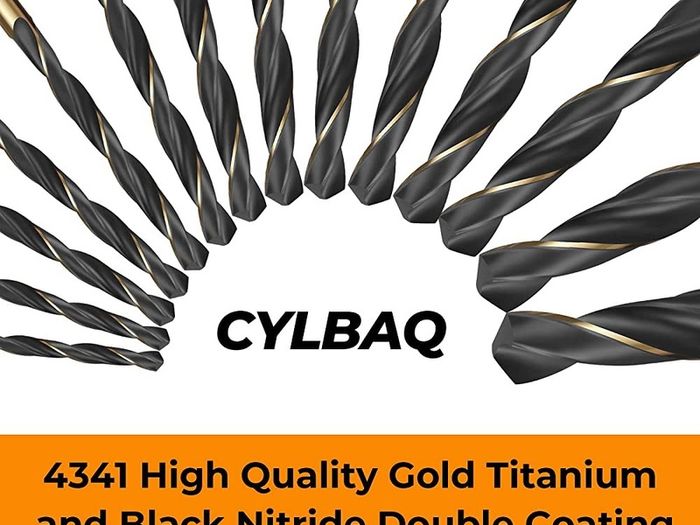 60pcs High Speed Steel Twist Drill Bits, HSS 4341 Gold Titanium and Black Nitride, 1mm-6mm Drill Bit Set for Drilling Steel, Alloy, Iron, Copper, Wood, Plastic, with Hard Storage Case (FREE POSTAGE)