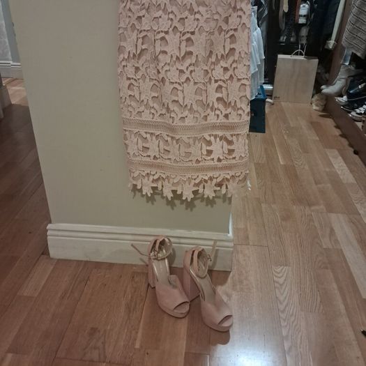 Chi chi London blush pink dress and riverisland matching sandals