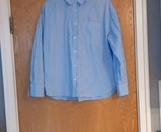 Dunnes Stores Pin Stripe Blue/White. Blouse.  S. M - 14-16.
