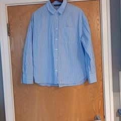 Dunnes Stores Pin Stripe Blue/White. Blouse.  S. M - 14-16.