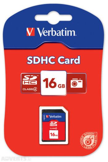 Verbatim Secure Digital Memory Card SDHC High Capacity 16Gb Class 4