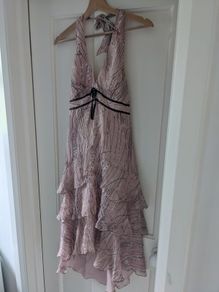 Elegant pink and brown halterneck