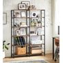 Bookcase XL 6 Tier Rustic Brown Industrial Shelf Image 2