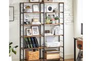 Bookcase XL 6 Tier Rustic Brown Industrial Shelf