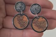 Alviero Martini stainless steel geomap earrings