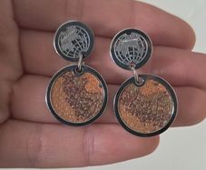 Alviero Martini stainless steel geomap earrings