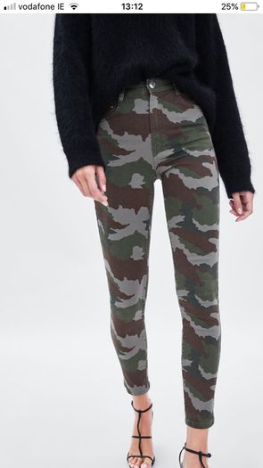 Zara skinny camouflage jeans 34/6 brand new
